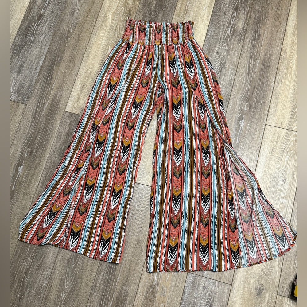#8)  Rewash Colorful Chevron Wide-Leg Pants